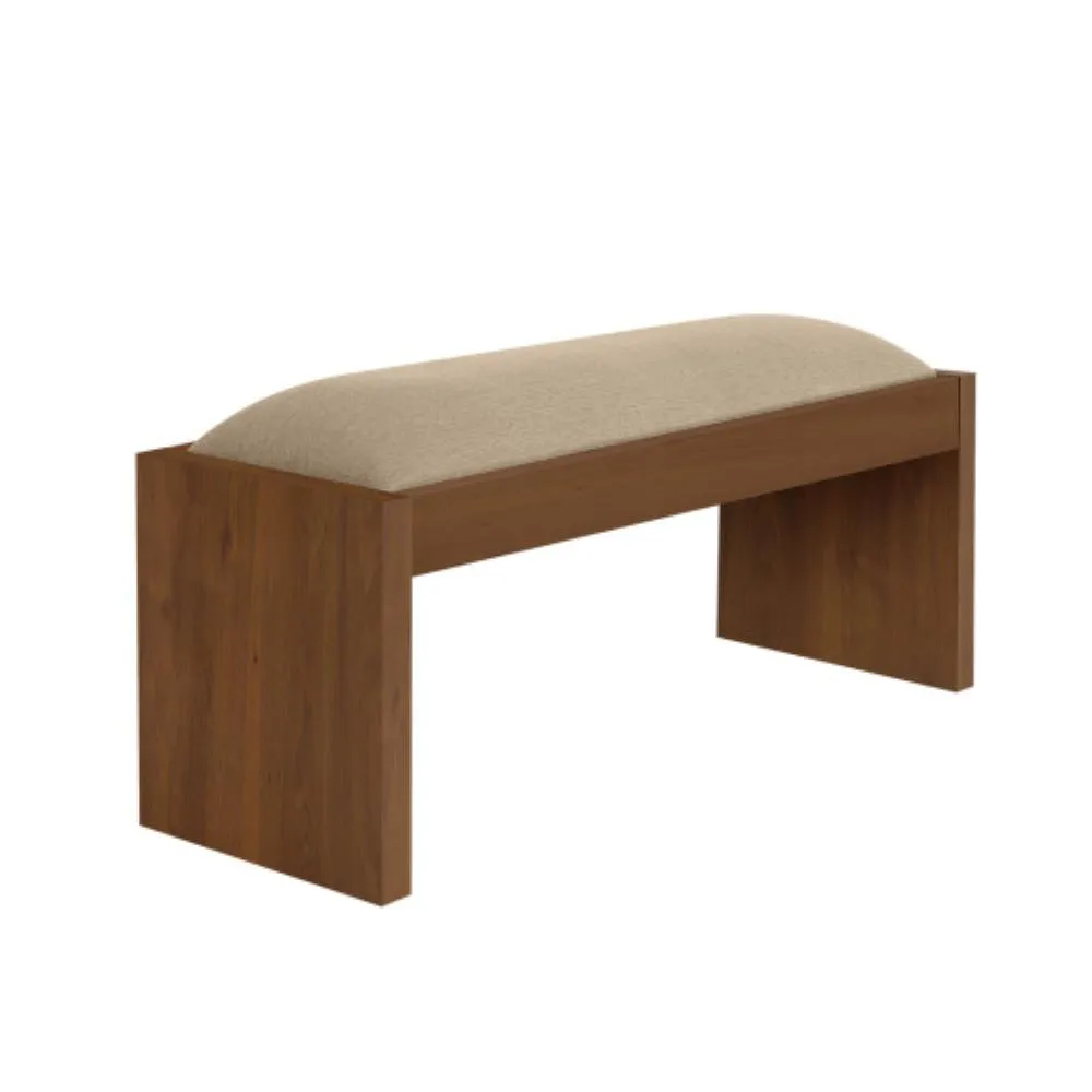 Banca de madera con cojín tapizado